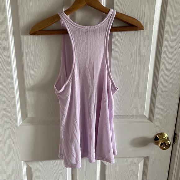 Intimately Free People Light Purple Ribbed Razor Back Longline Tank Top Size S - Picture 6 of 8